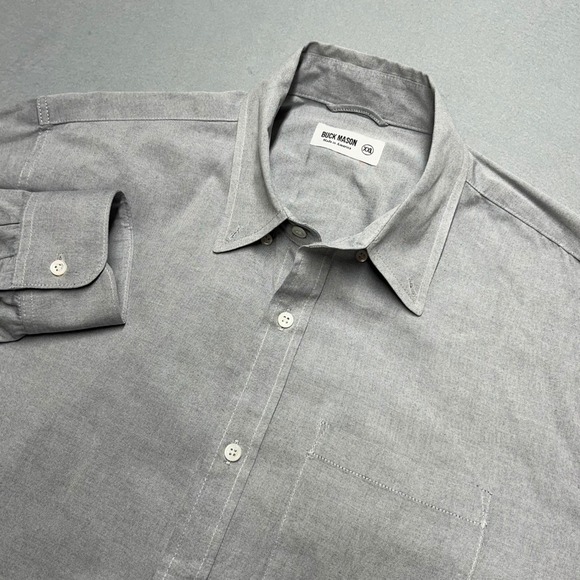 Buck Mason Other - Buck‎ Mason Men Long Sleeve Shirt Oxford Twill Chambray Button Field Pocket XXL